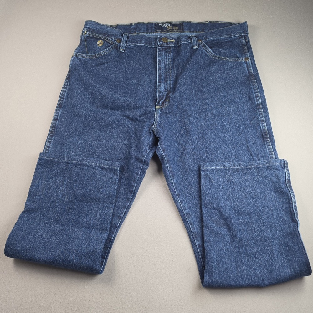 Wrangler George Strait Collection Jeans Mens 38x30 Dark Wash Cowboy Cut Western